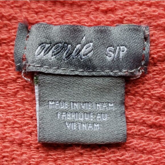 🔹️Aerie Coral "Super Shady" Thermal Knit Long Sleeve Top Small - Picture 8 of 10